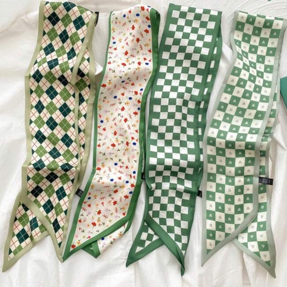 Anthropologie Accessories - Set of 4 Green Pattern Hair Scarves